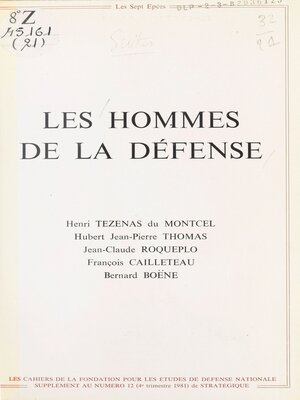 cover image of Les Hommes de la défense